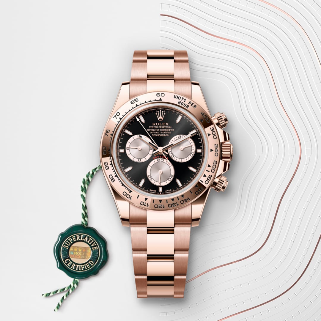 Rolex Cosmograph Daytona em ouro everose, m126505-0001 | Dryzun Joias